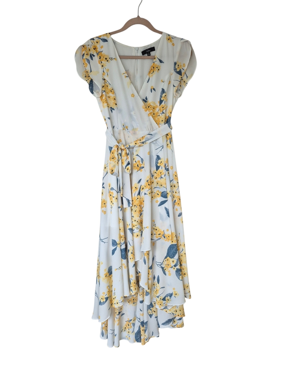 Lulu's French Countryside Floral Print High Low Dress White Yellow - Picture 3 of 9